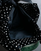 "tricot COMME des GARCONS" Polka dot velour large handbag