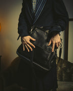-SPECIAL- "Yves Saint Laurent" 00's Rive gauche black leather frame handbag