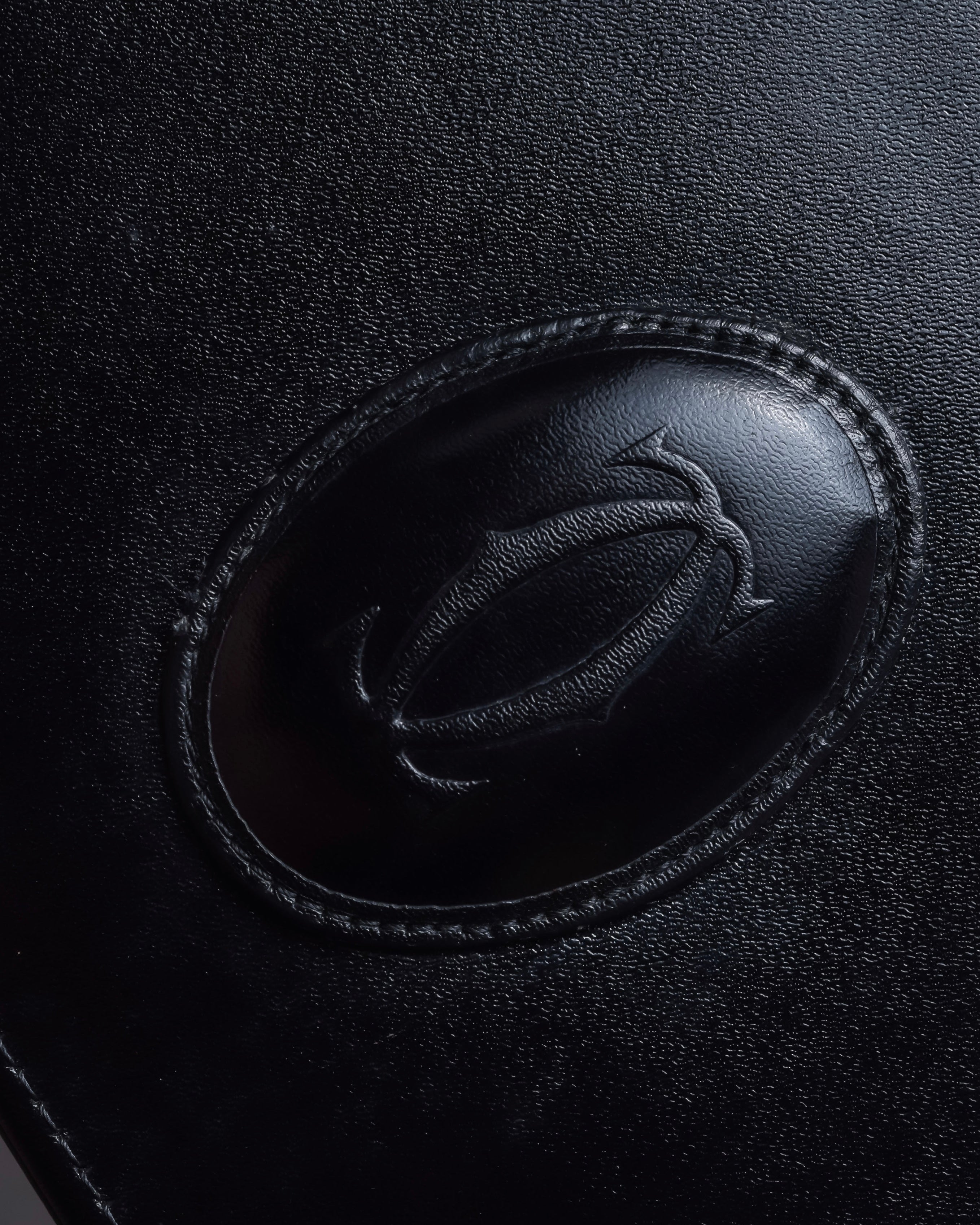 "Cartier" Logo engraved horizontal chain shoulder leather bag