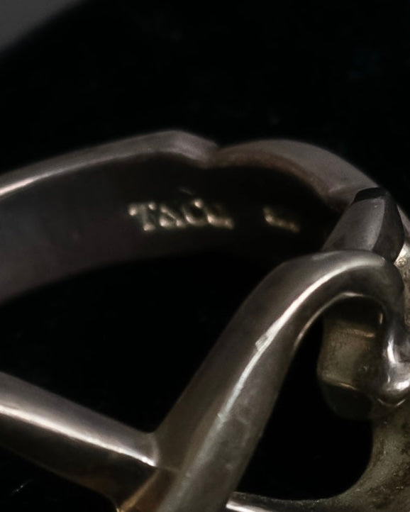 "Tiffany&Co" Double loving heart design silver ring