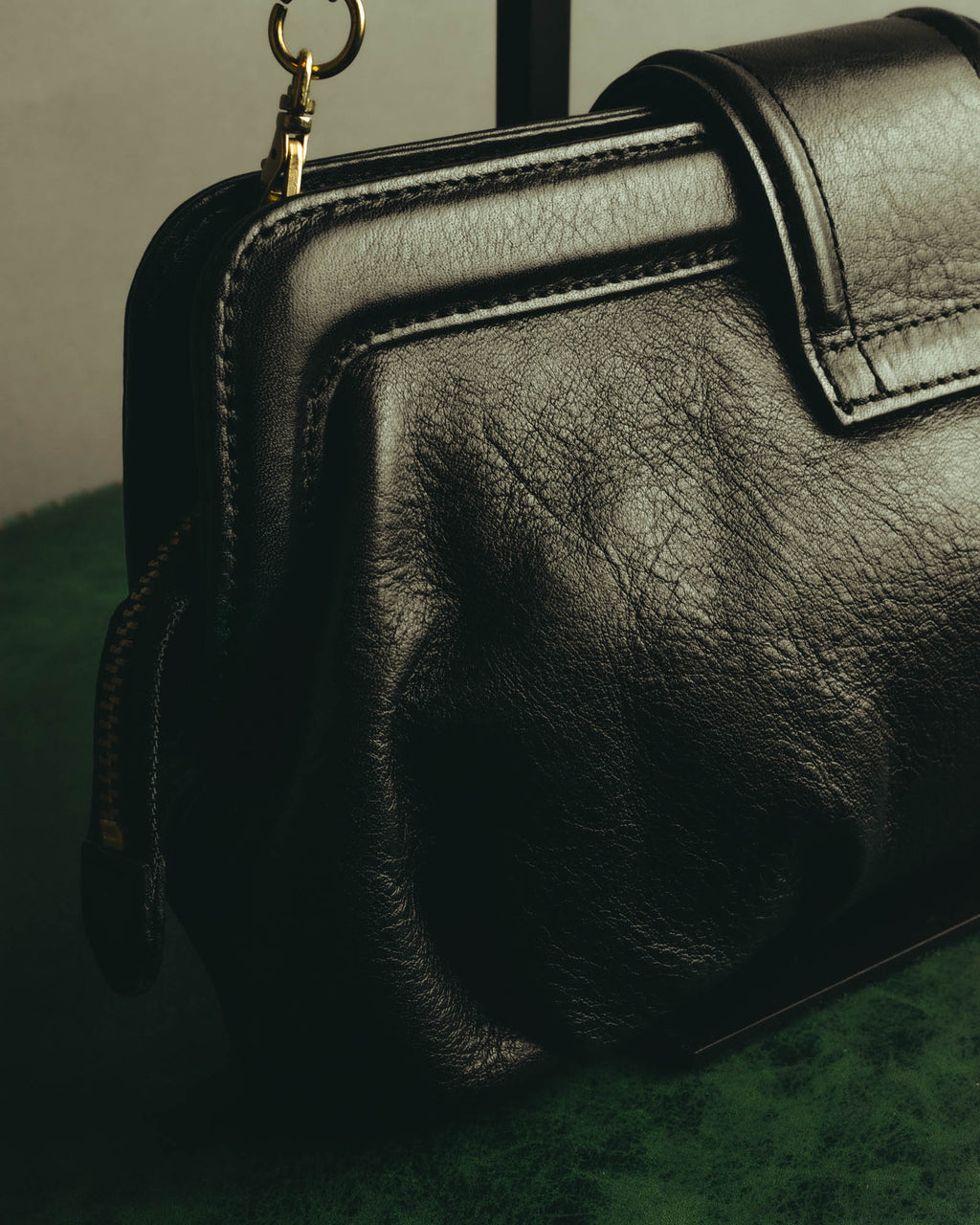 “SAN HIDEAKI MIHARA” 2000’s-2010’s black leather chain shoulder bag