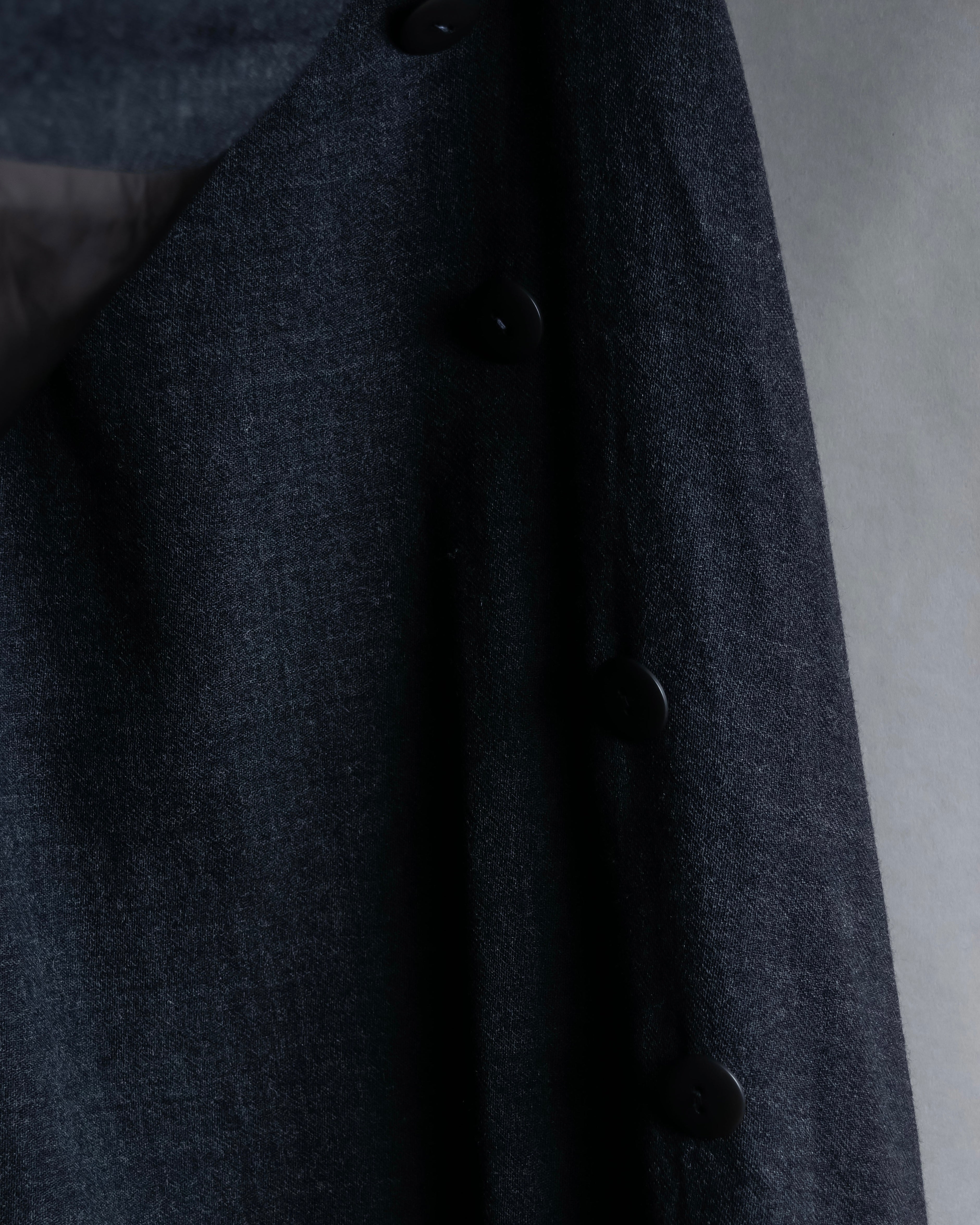 "Christian Dior" Front button design flare wool skirt