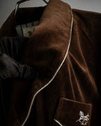 "CELINE" Piping design velour long gown coat