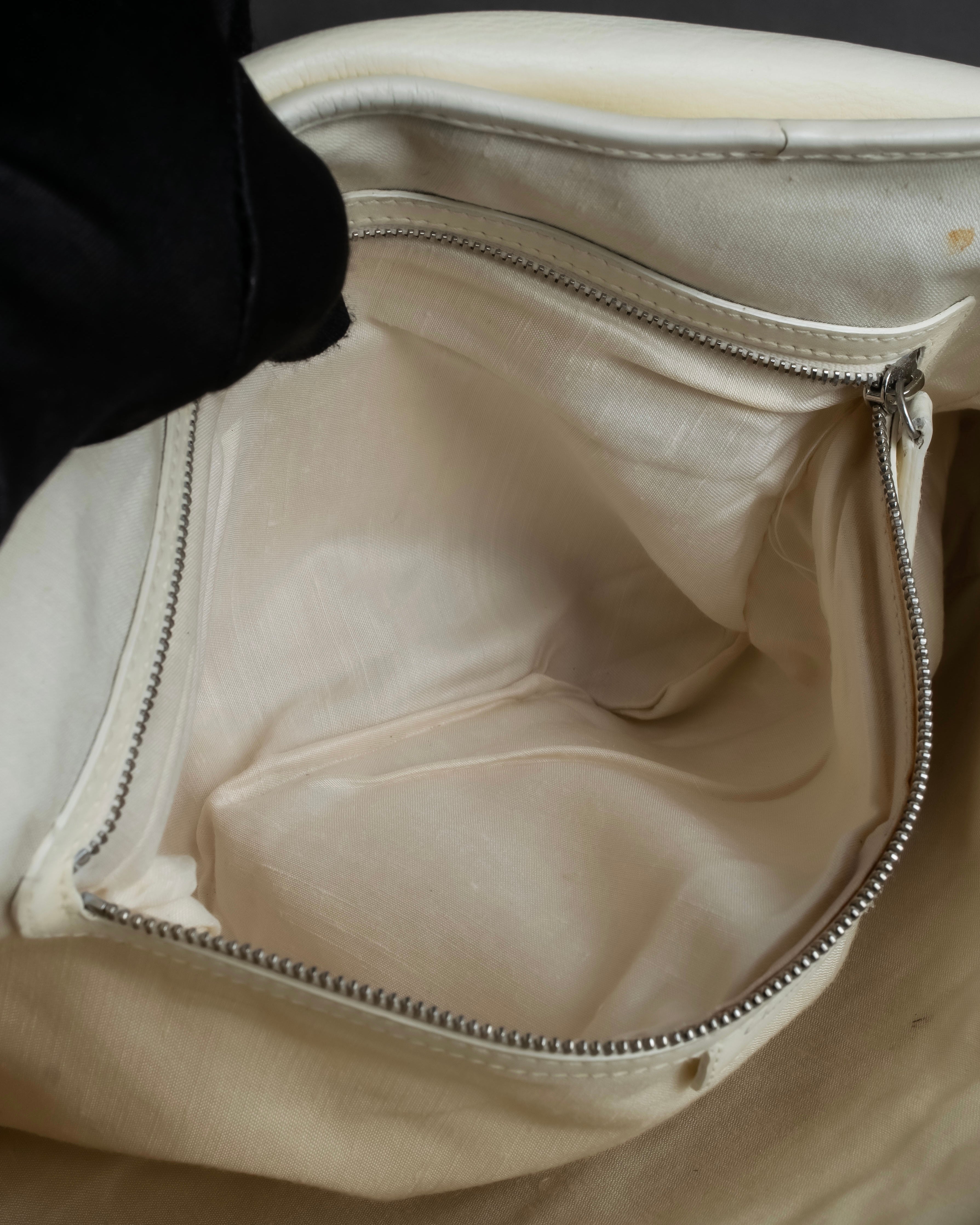 "Christian Dior" Metal ring leather combination design bag