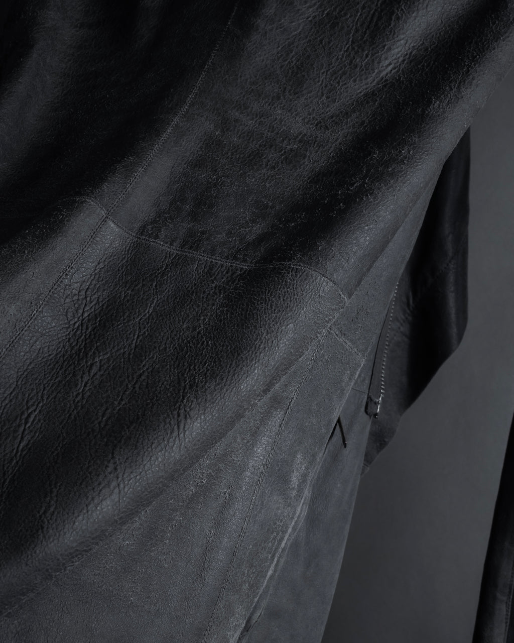 -SPECIAL- "Rick Owens" 13AW Ribbed leather zip-up jacket