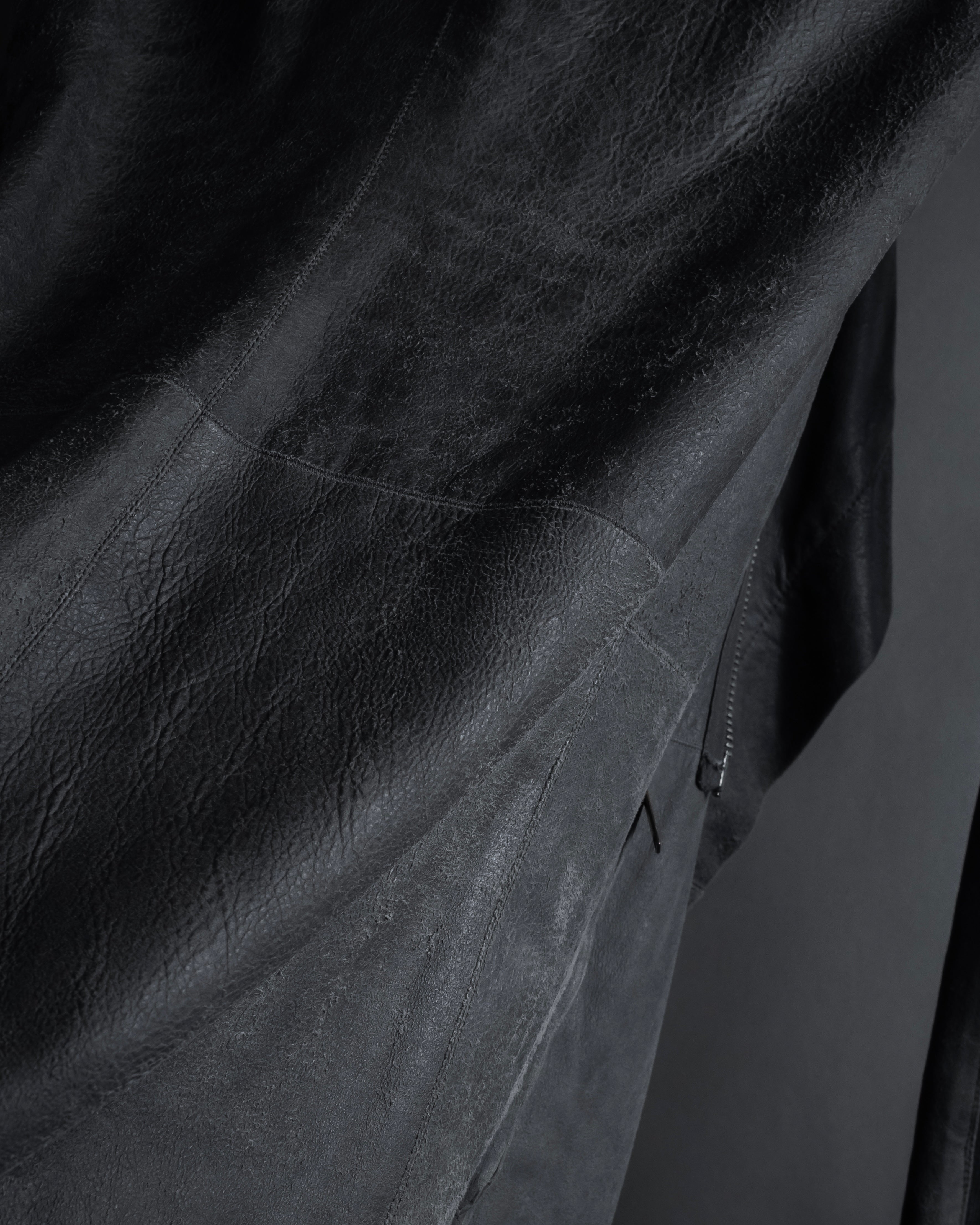 -SPECIAL- "Rick Owens" 13AW Ribbed leather zip-up jacket