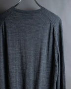 "GUCCI" Embroidered design V neck high gauge knit