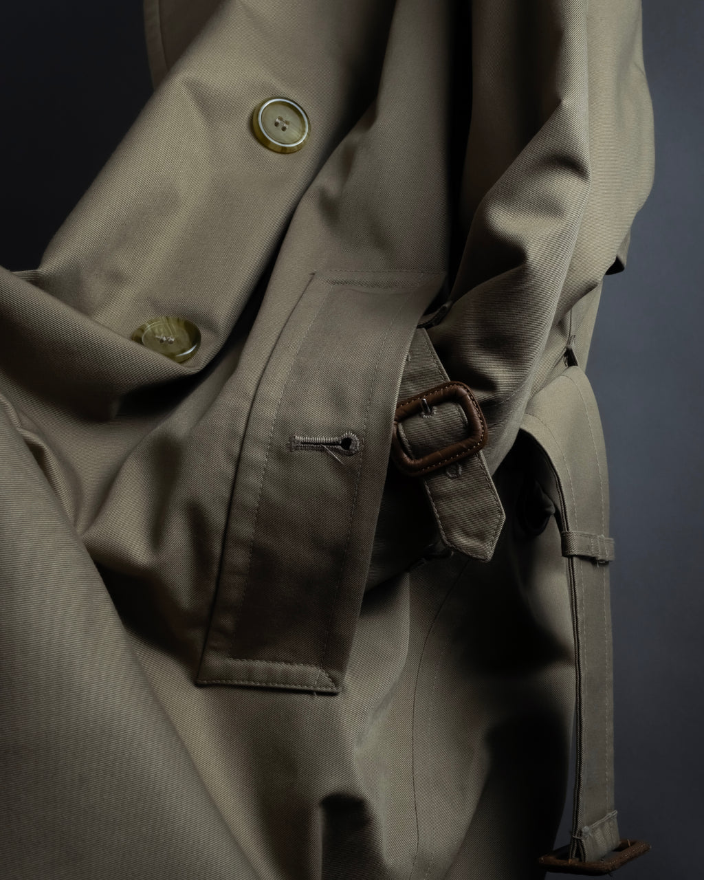 "BURBERRYS" Traditional detail double-breasted stand color trench coat