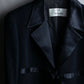 "Karl Lagerfeld" Front ribbon design separate fabric switching long tailored jacket