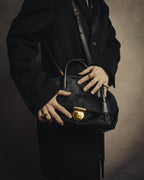 -SPECIAL- “Salvatore Ferragamo“ 90's-00's Gancini pony hair and leather dual-way boston bag