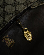 "GUCCI" 1970-80's Clasp design GG logo pattern shoulder bag
