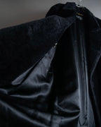 "GUCCI" 80's Gold button design brushed wool long chester coat