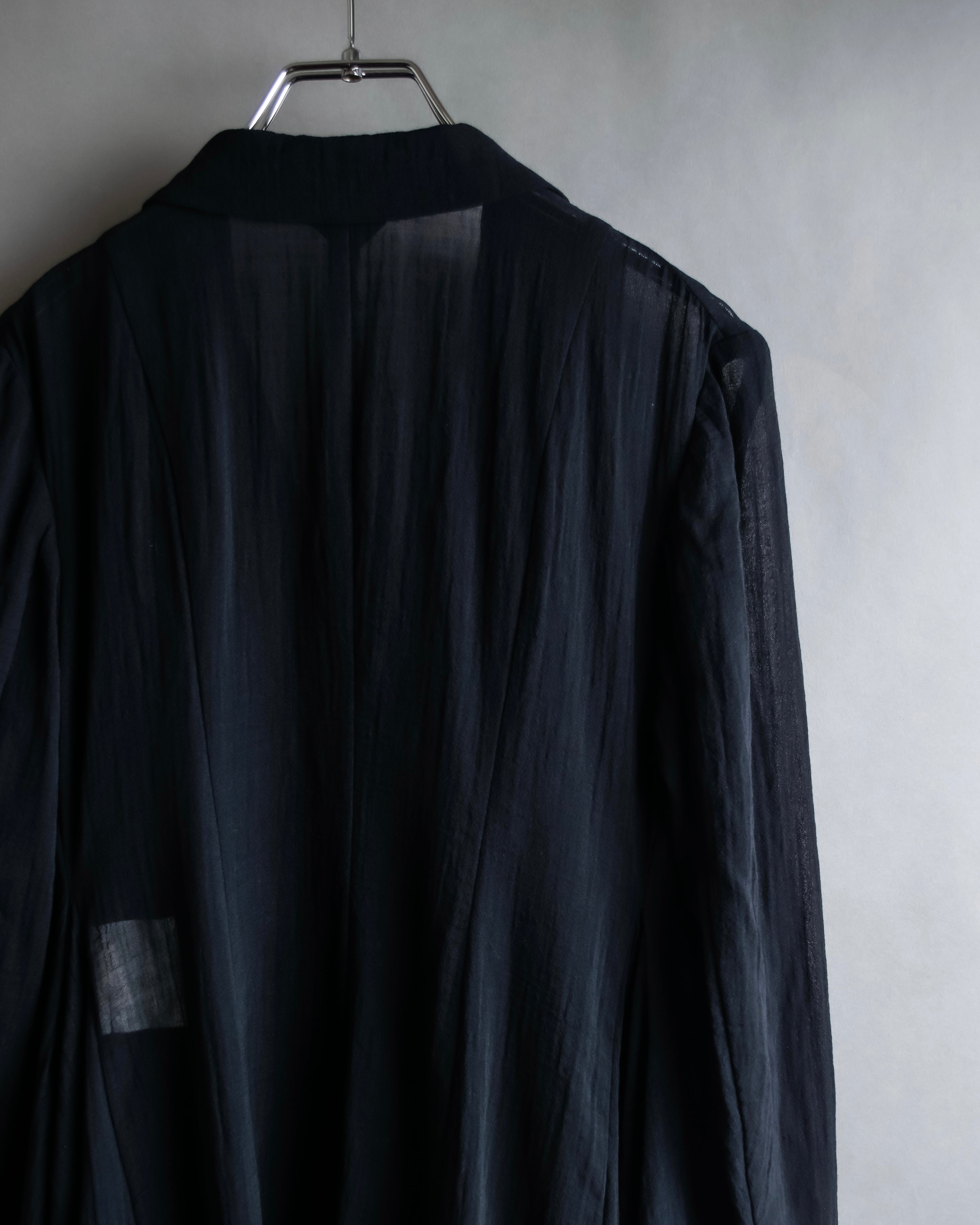 "COMME des GARCONS" 99SS sheer drape docking detail tailored jacket
