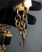 "CELINE" AVENUE MONTAIGNE 38 design gold necklace & belt