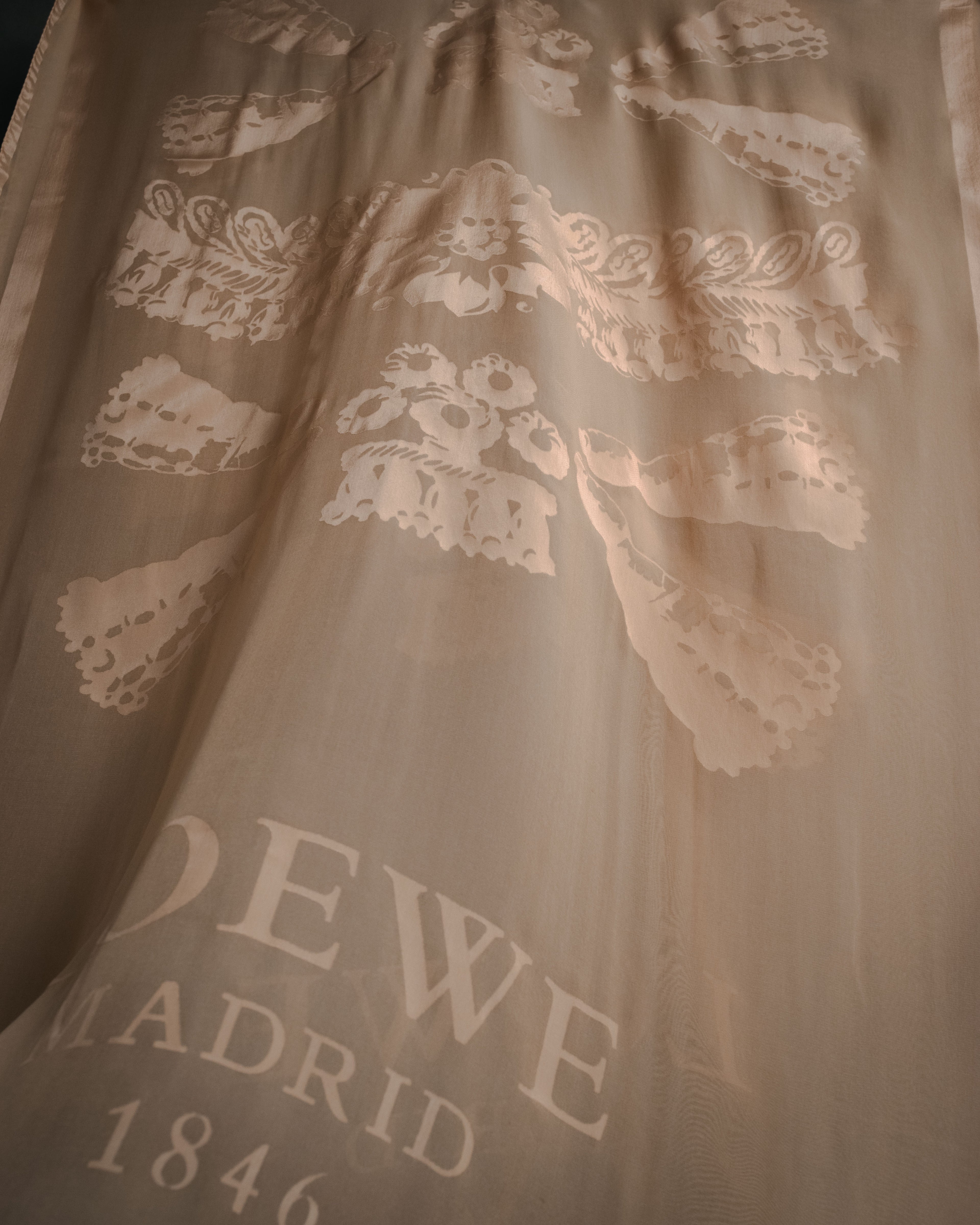 "LOEWE" 00’s-10’s sheer anagram jacquard logo scarf