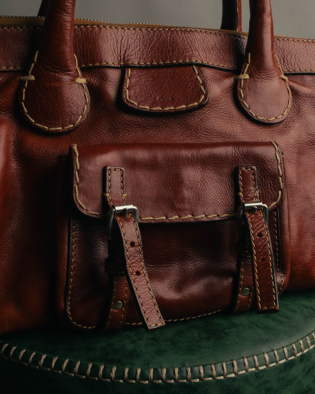 "Chloé" 00's Cognac leather top handle bag