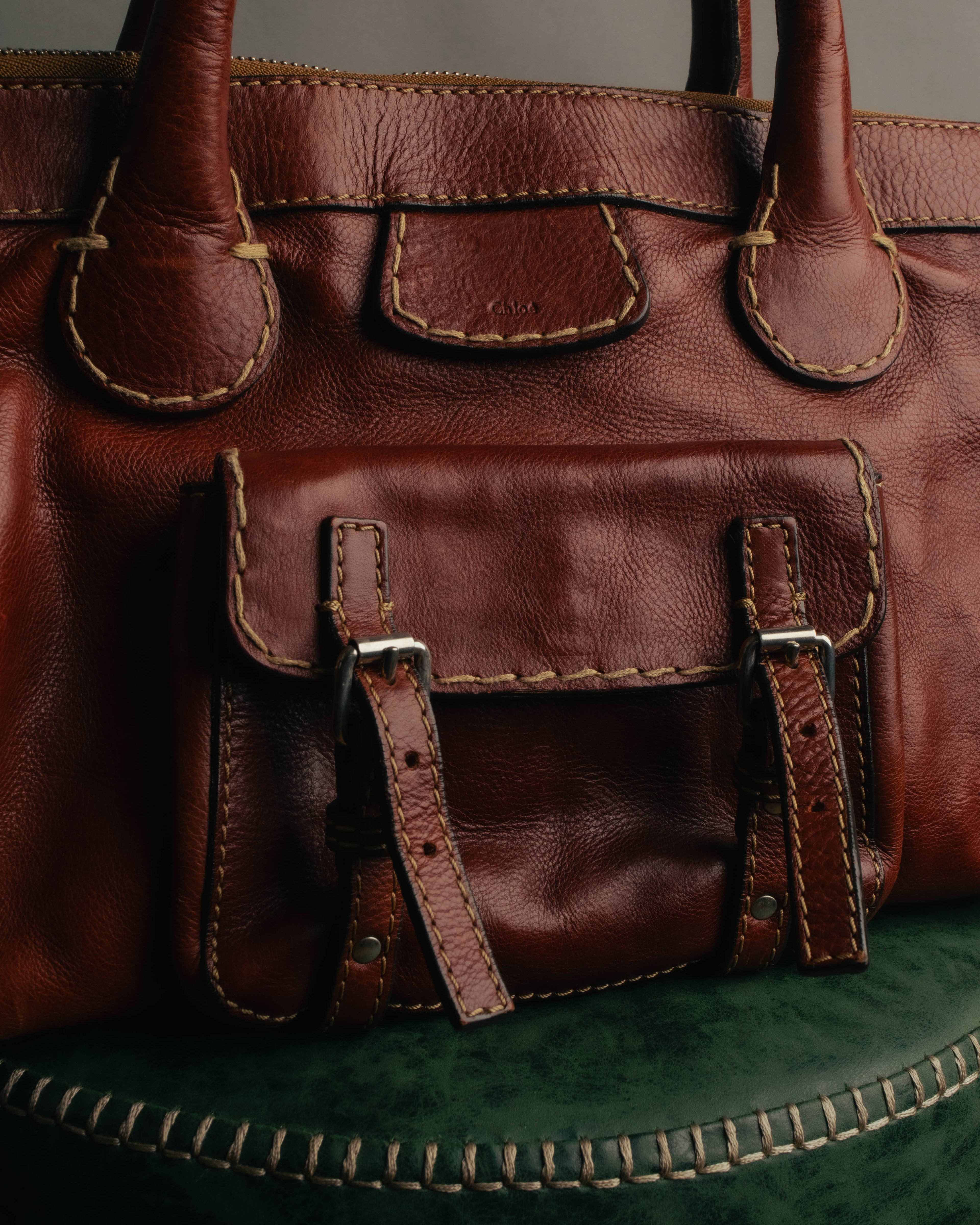 "Chloé" 00's Cognac leather top handle bag