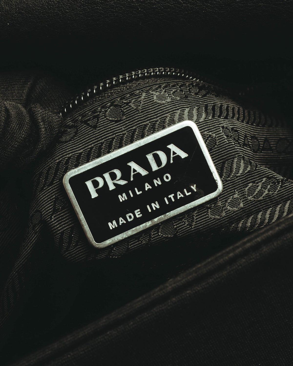 “PRADA” 90’s-00’s Nylon and leather flap messenger bag