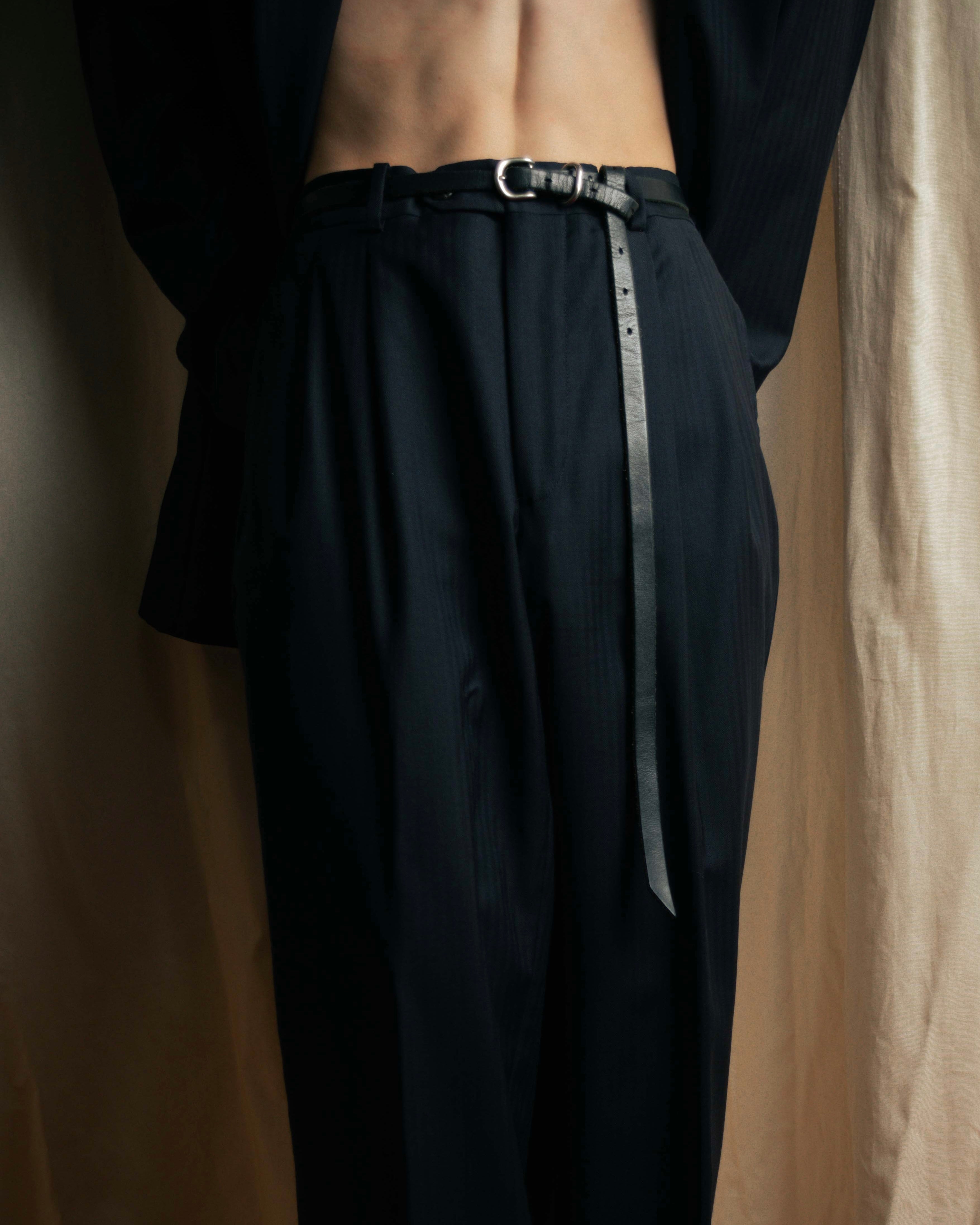 "YVES SAINT LAURENT" Classical tailoring shadow stripe pattern set up