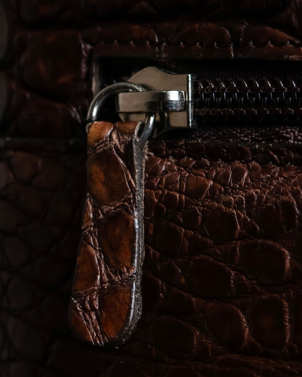 "Furdi" Crocodile embossed leather handbag