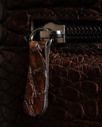 "Furdi" Crocodile embossed leather handbag