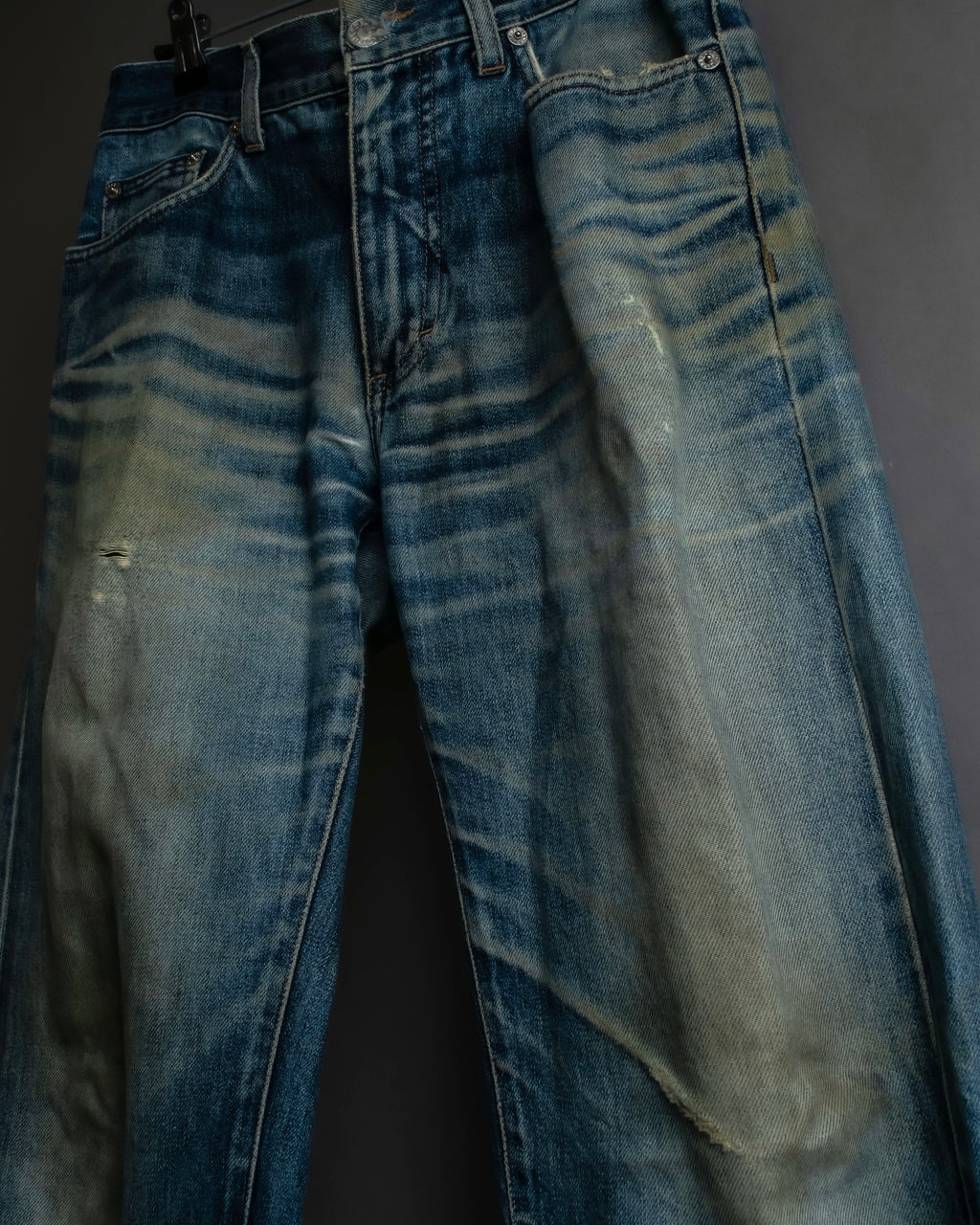 "GUCCI" Gradient fade design tapered denim