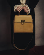 -SPECIAL- “Salvatore Ferragamo” 90’s lizard leather gancini 2way flap bag