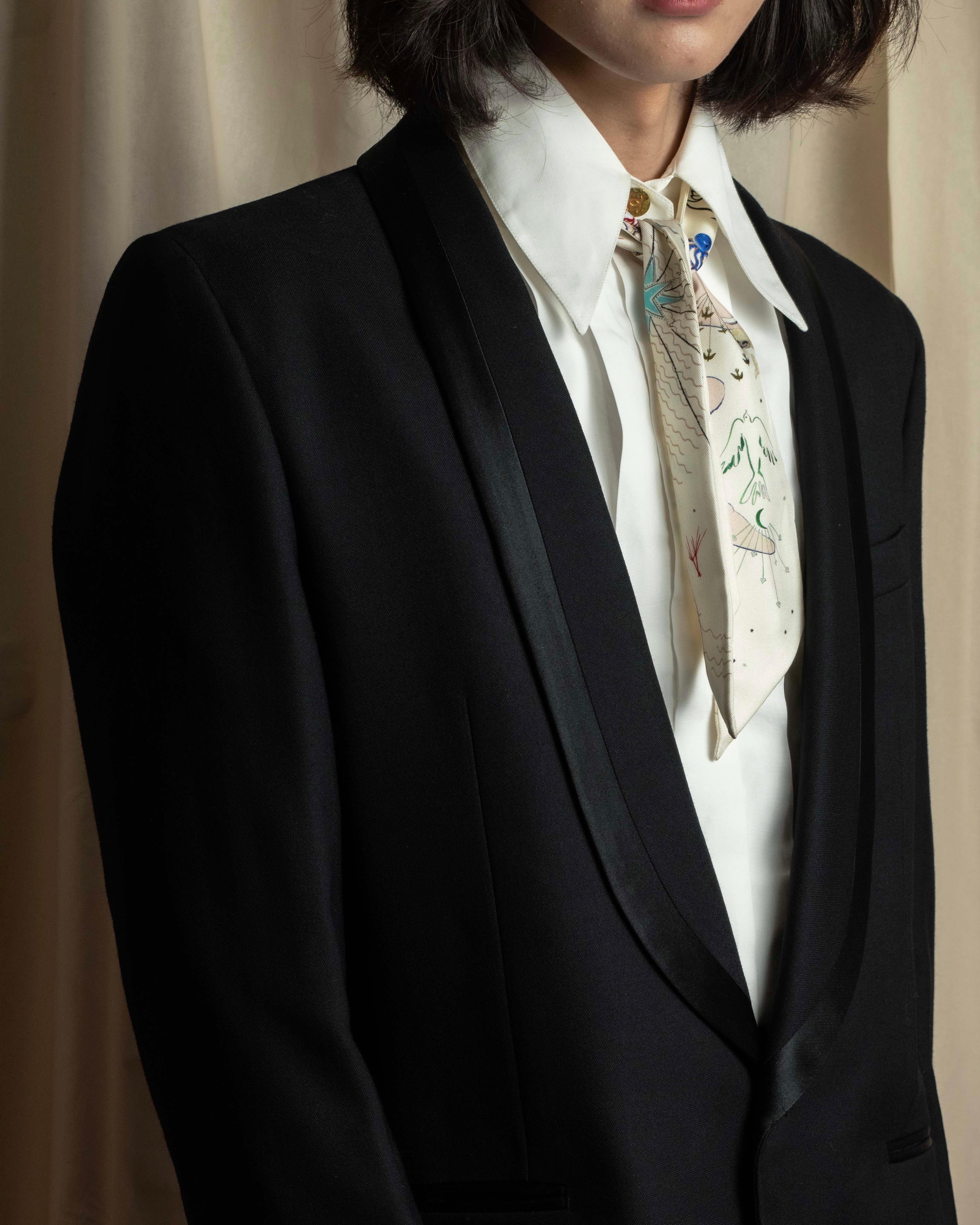 "BALENCIAGA" Structured tailored shawl collar jacket