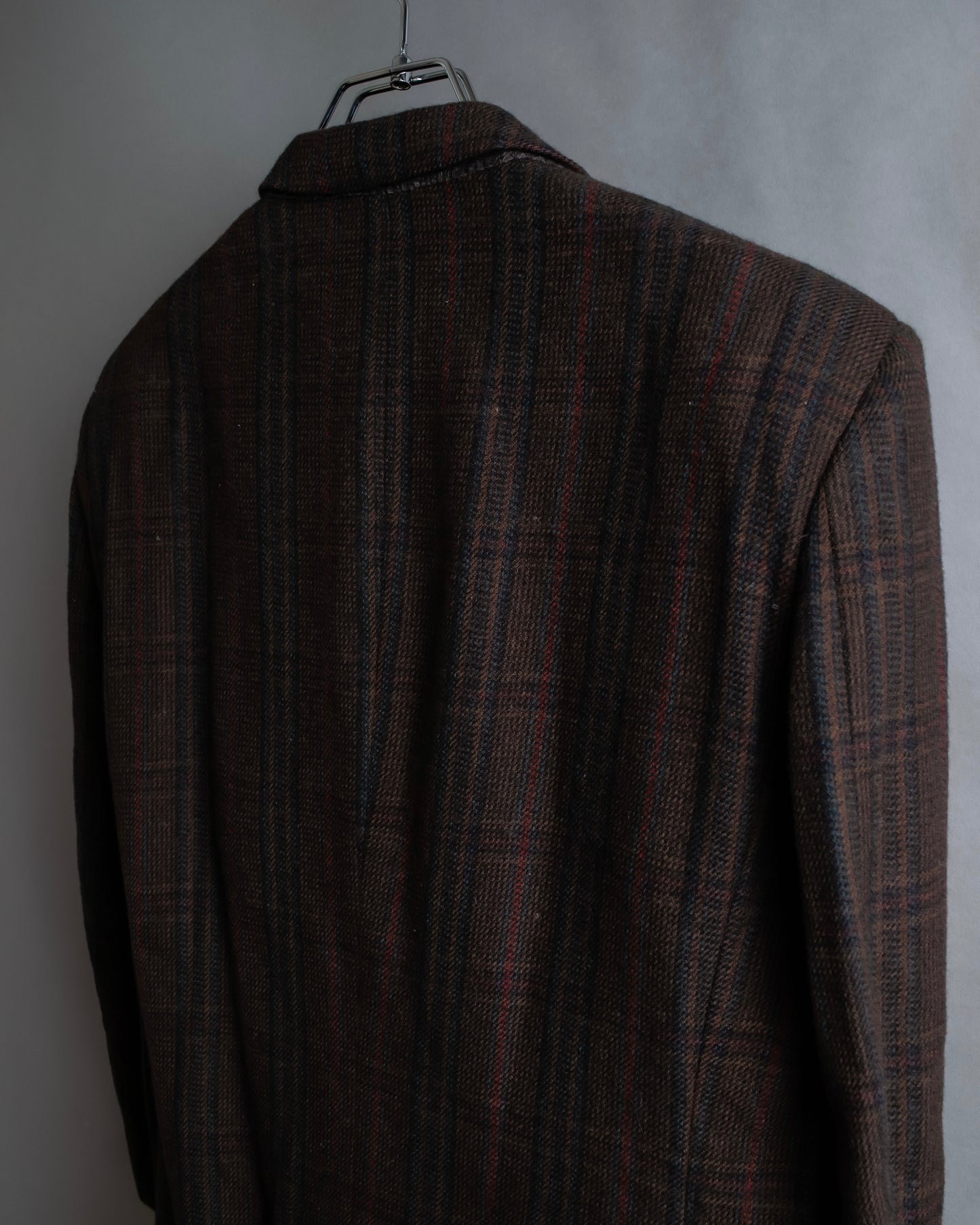 "BALENCIAGA" Checked shoulder pad box silhouette tailored jacket