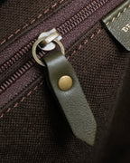 "BURBERRY" Olive green fringe design boston bag