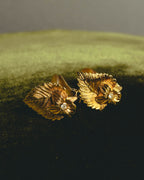 "Christian Dior" 70's-80's Sculptural botanical clip-on earrings
