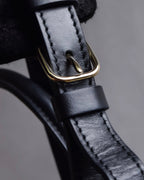 "BALENCIAGA" Padlock design shearling leather bag