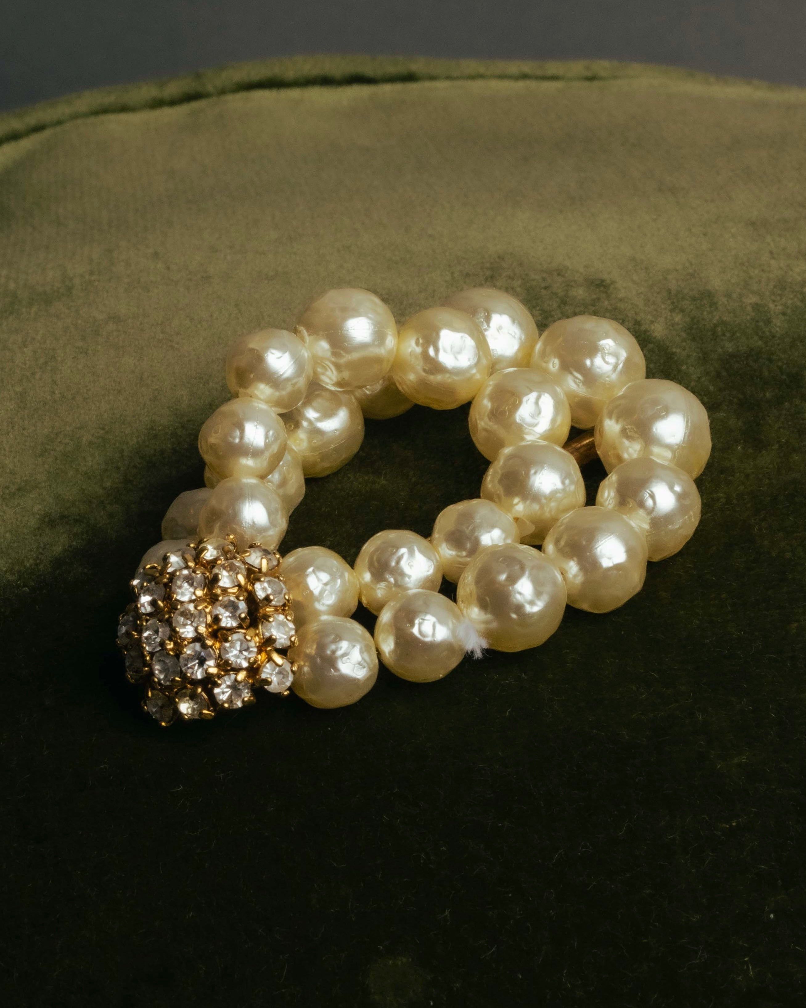 “Christian Dior” 70’s-80’s Boutique pearl rhinestone brooch