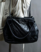 “Balenciaga”  navy cavas xs hand bag