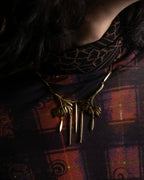 "Christian Dior" Branched leaf motif gold necklace