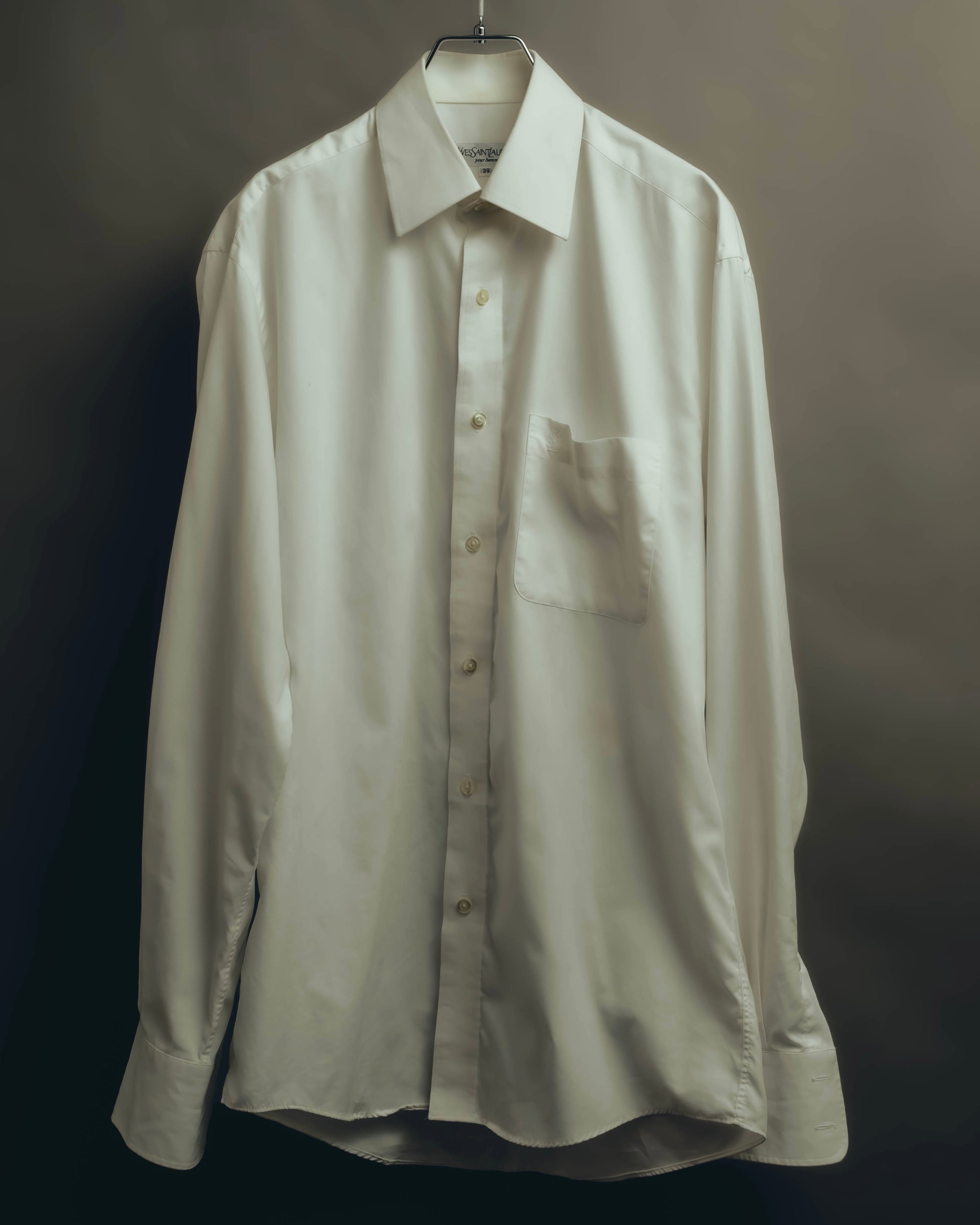 "Yves Saint Laurent" 80's-90's Classic off white dress shirt