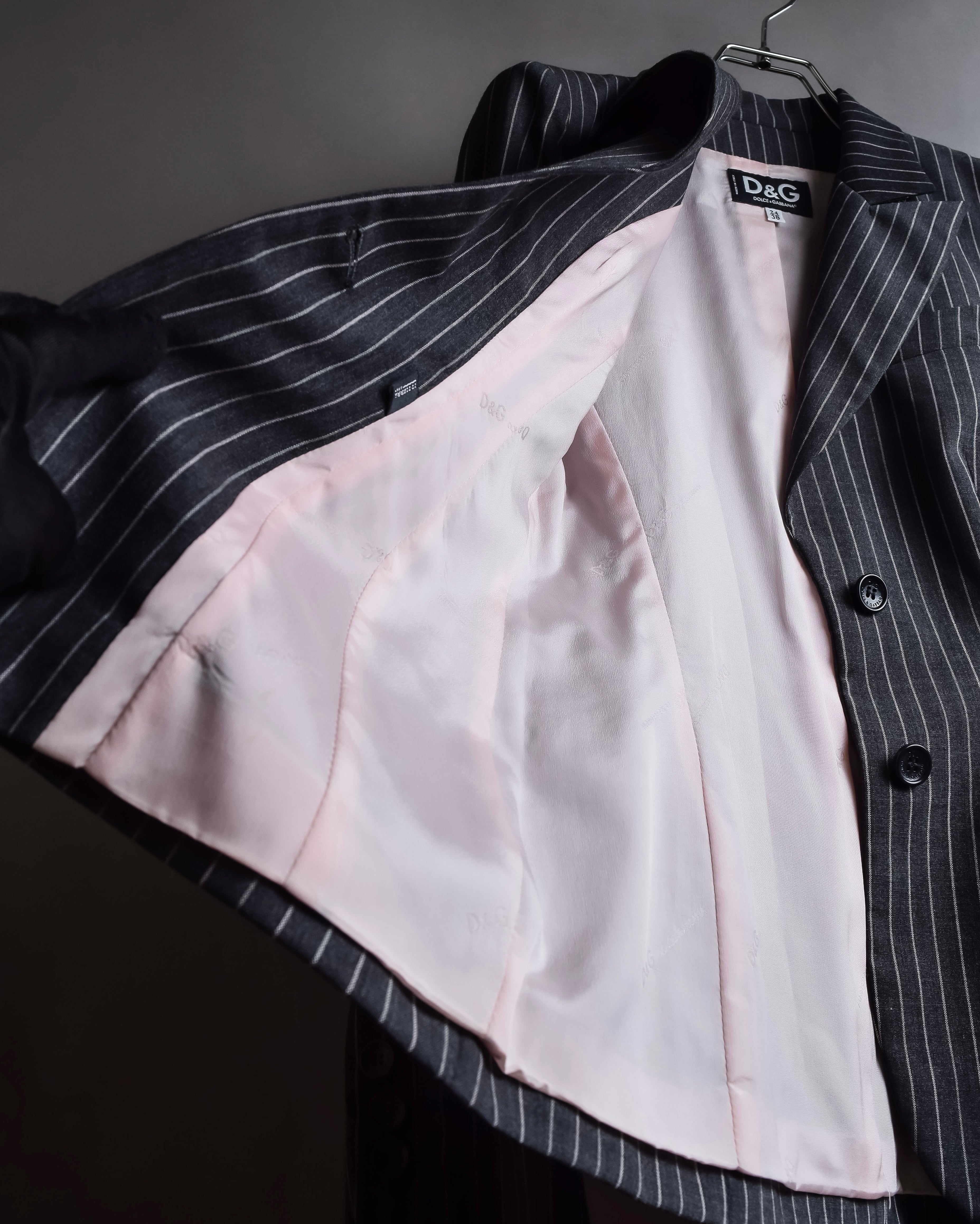 "Dolce & Gabbana" White striped shaped tailored jacket