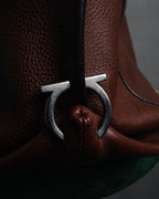 "Salvatore Ferragamo" 90’s-00’s Gancini hardware pebbled leather tote bag