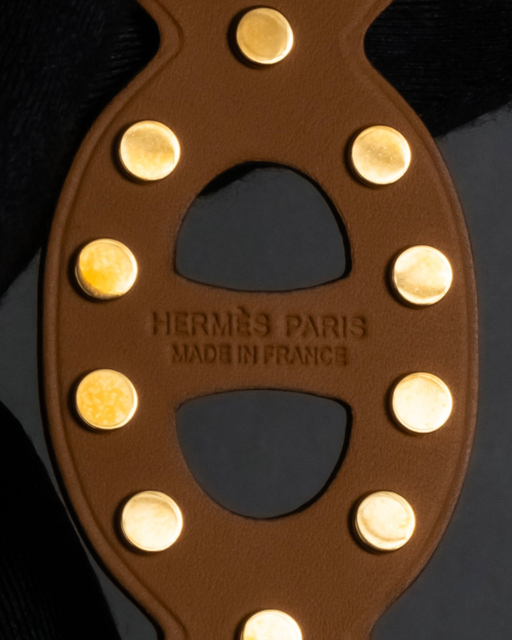 "HERMES" Chaine d'Ancre motif studs leather bracelet
