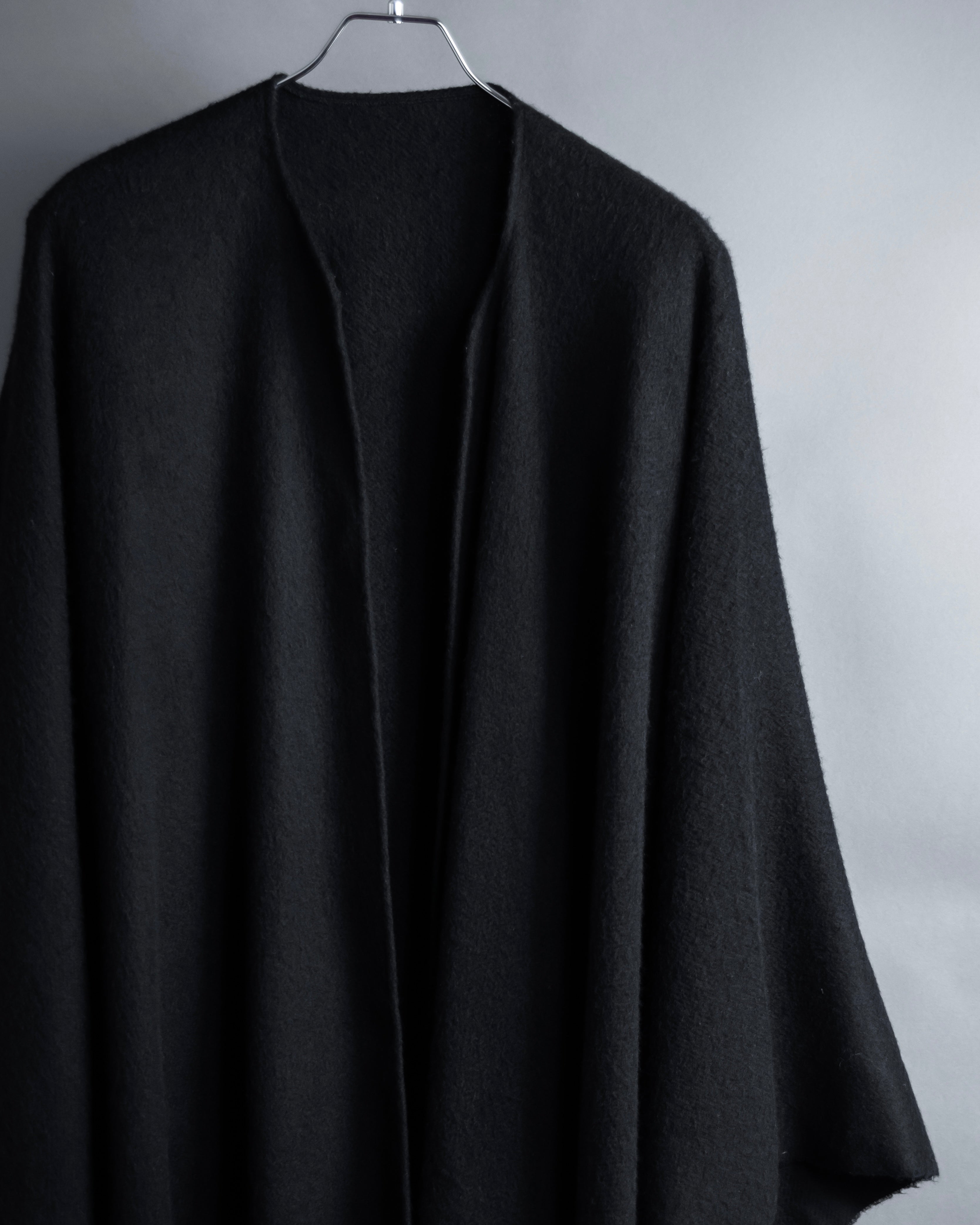 "BALENCIAGA" Fringe design open front cape