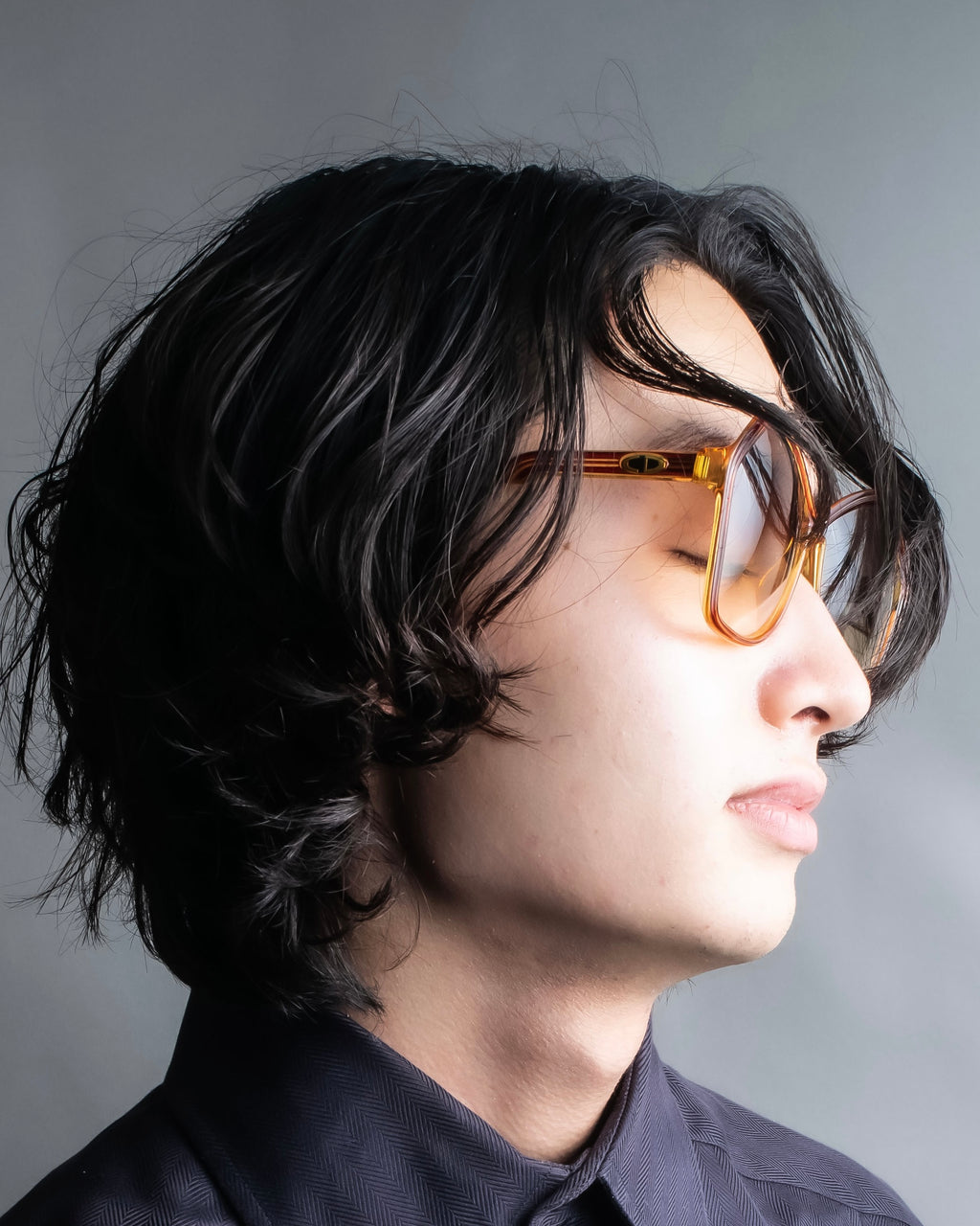 "Christian Dior" 80s optyl material pentagonal frame sunglasses