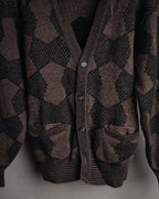 “Yves Saint Laurent” 80’s-90’s geometric knit cardigan