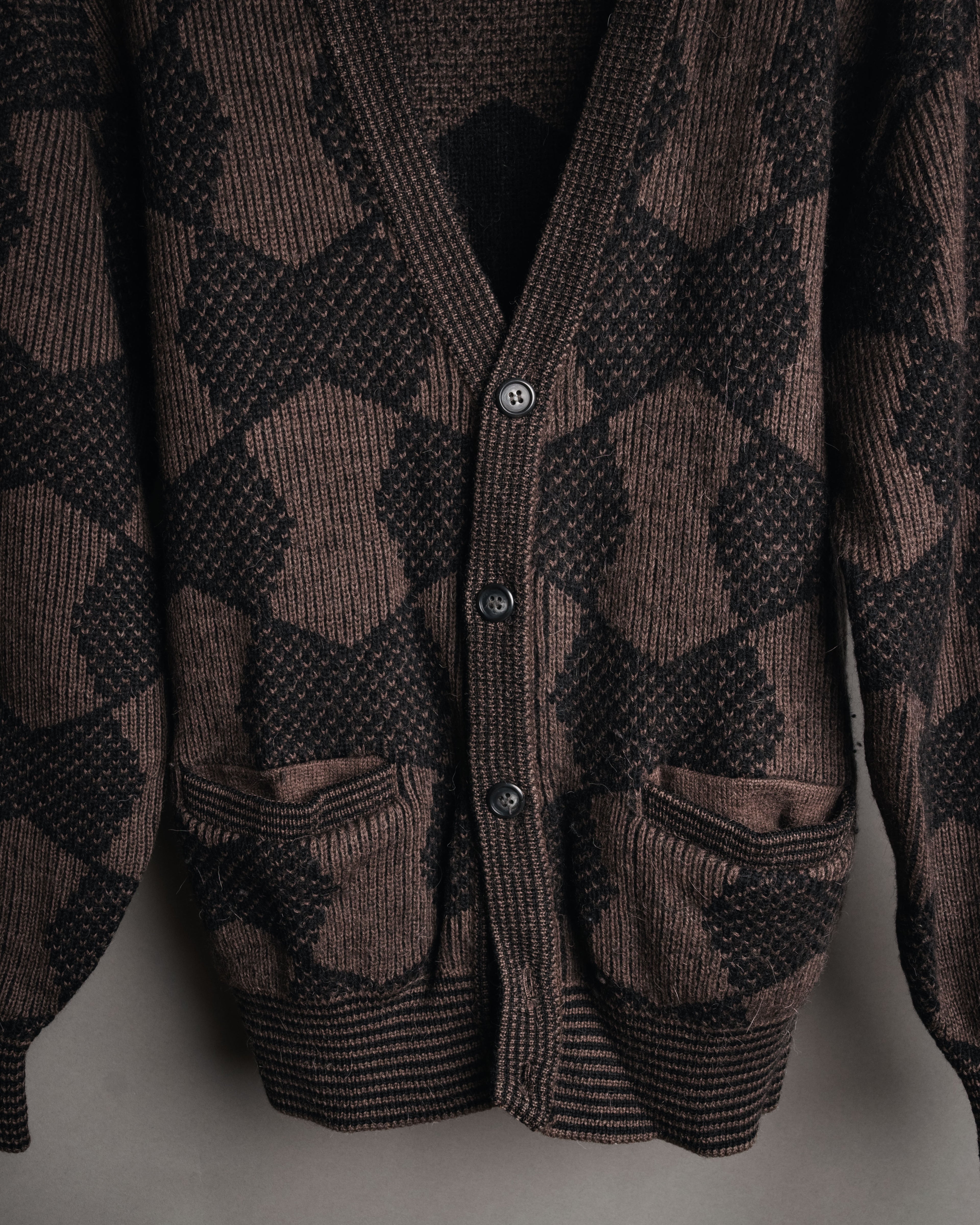 “Yves Saint Laurent” 80’s-90’s geometric knit cardigan