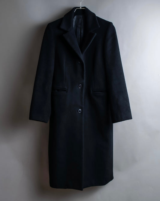 "Vintage shoulder padded cashmere blend chester coat"