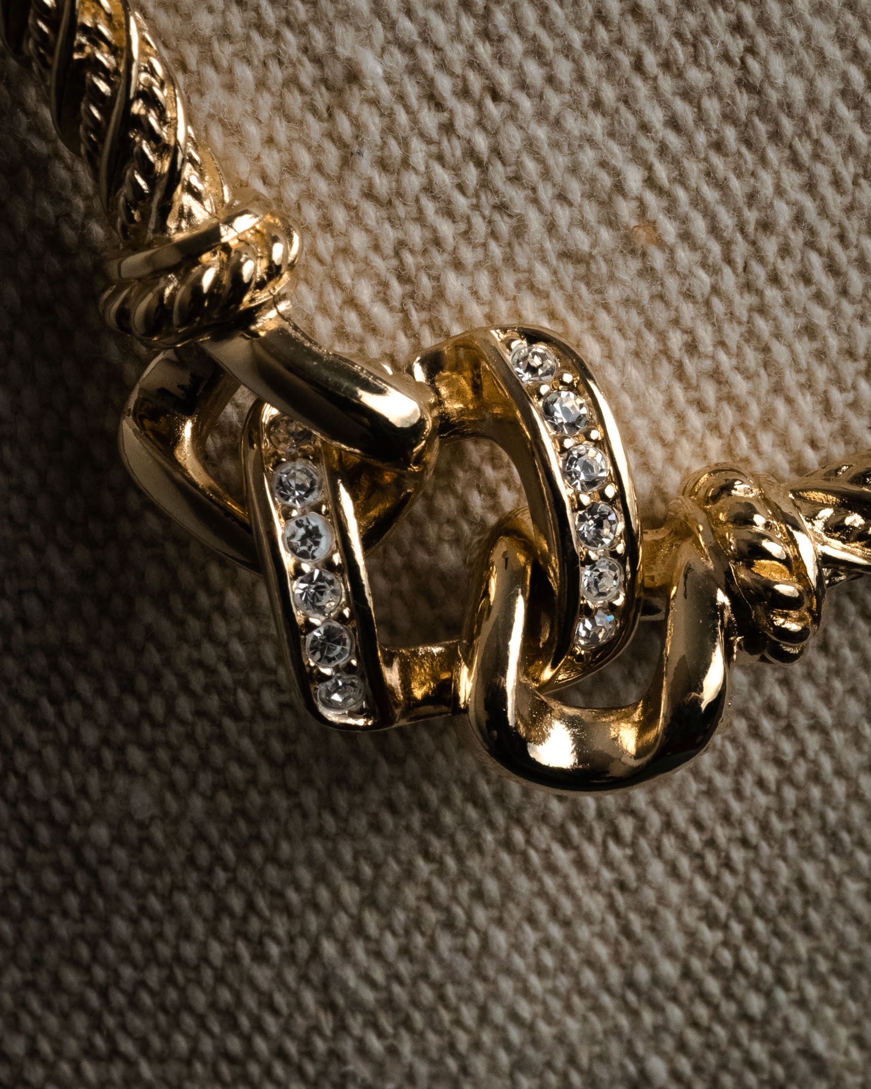 “Christian Dior” 90’s Crystal knot rope necklace
