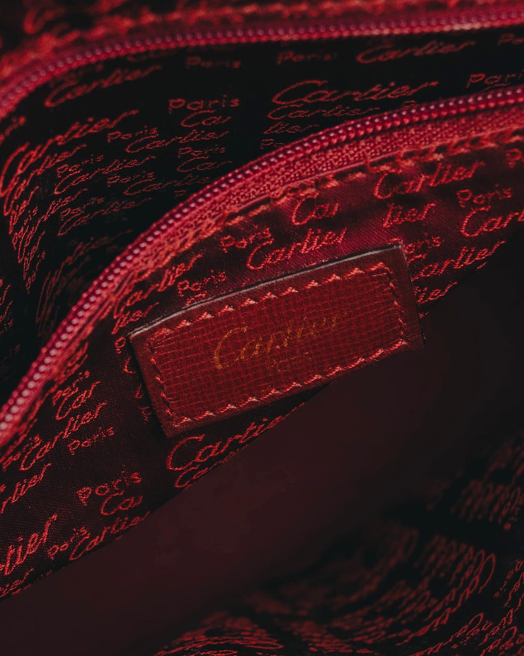 "Cartier" 80's-90's Bordeaux leather handbag