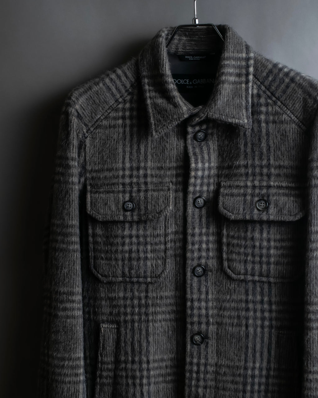 "Dolce &amp; Gabbana" Check pattern front pocket shirt jacket