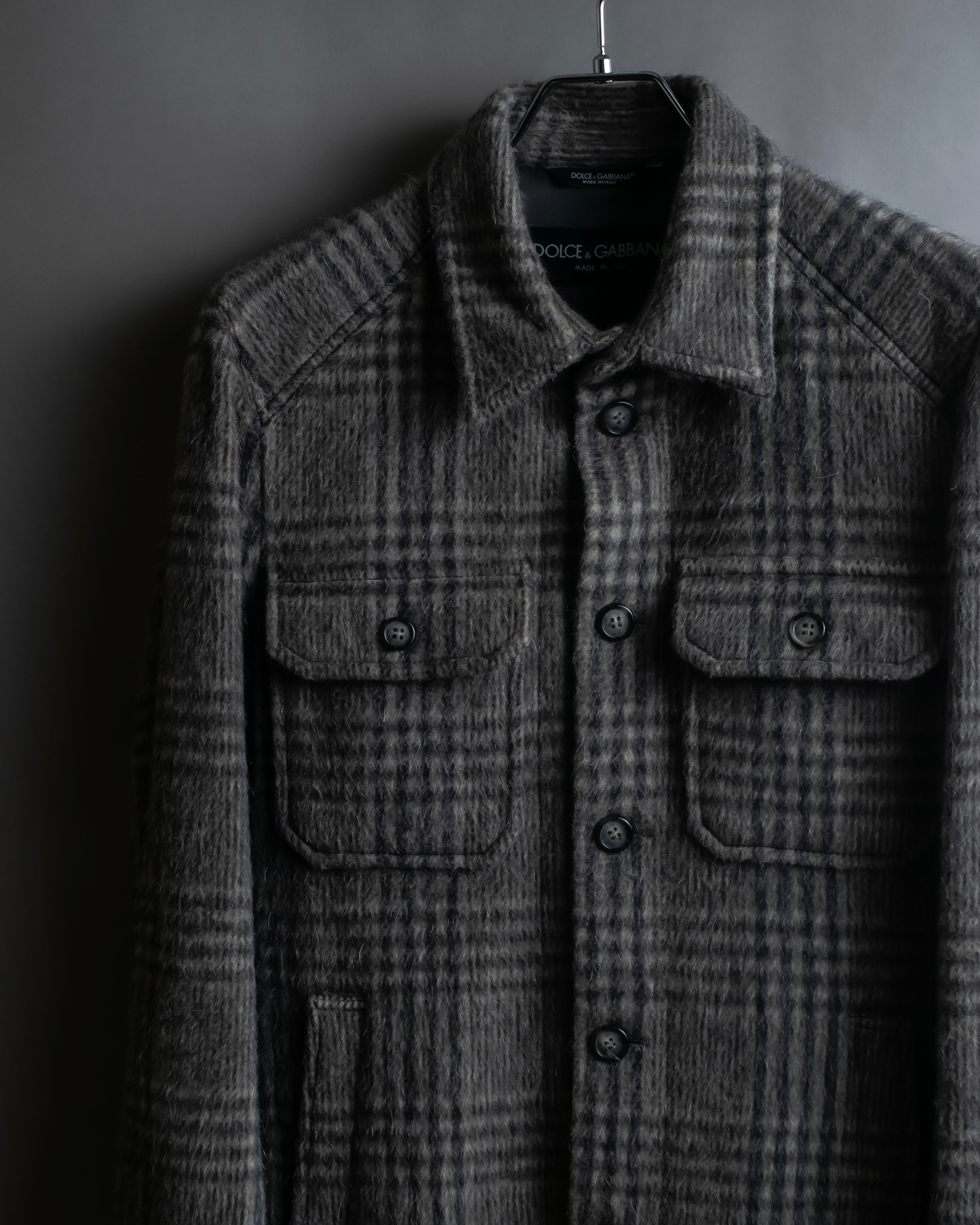 "Dolce &amp; Gabbana" Check pattern front pocket shirt jacket