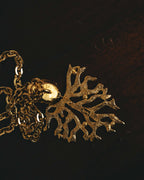 -SPECIAL- "Yves Saint Laurent" 90's-00's Sculptural coral motif crystal pendant necklace