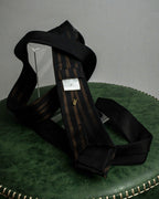 "JEAN PAUL GAULTIER" Tribal circle motif design striped silk neck tie